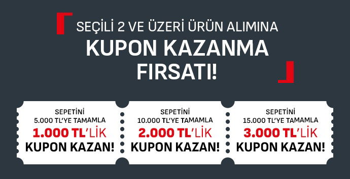Seçili 2 ve Üzeri Ürün Alımına Kupon Kazanma Fırsatı