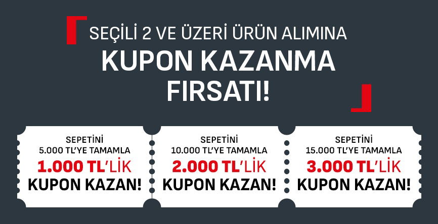 Seçili 2 ve Üzeri Ürün Alımına Kupon Kazanma Fırsatı