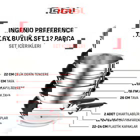 Ingenio Preference Titanyum 6X Büyük Set 12 Parça