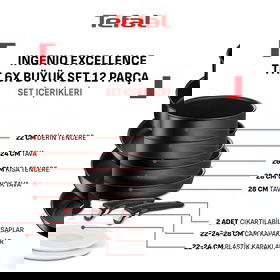 Ingenio Excellence Titanyum 6X Büyük Set 12 Parça